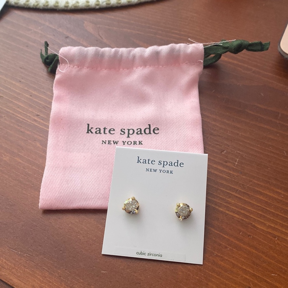 Kate Spade Cubic Zirconia studs (never been worn!) with original bag